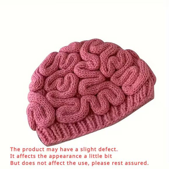 Unique Fun Brain Adult Knit Beanie Hat  - One Size Fits Most - Picture 1 of 4